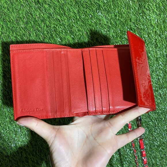 ❤️ Christian Dior Patent Leather Wallet On Chain - Picture 8 of 17